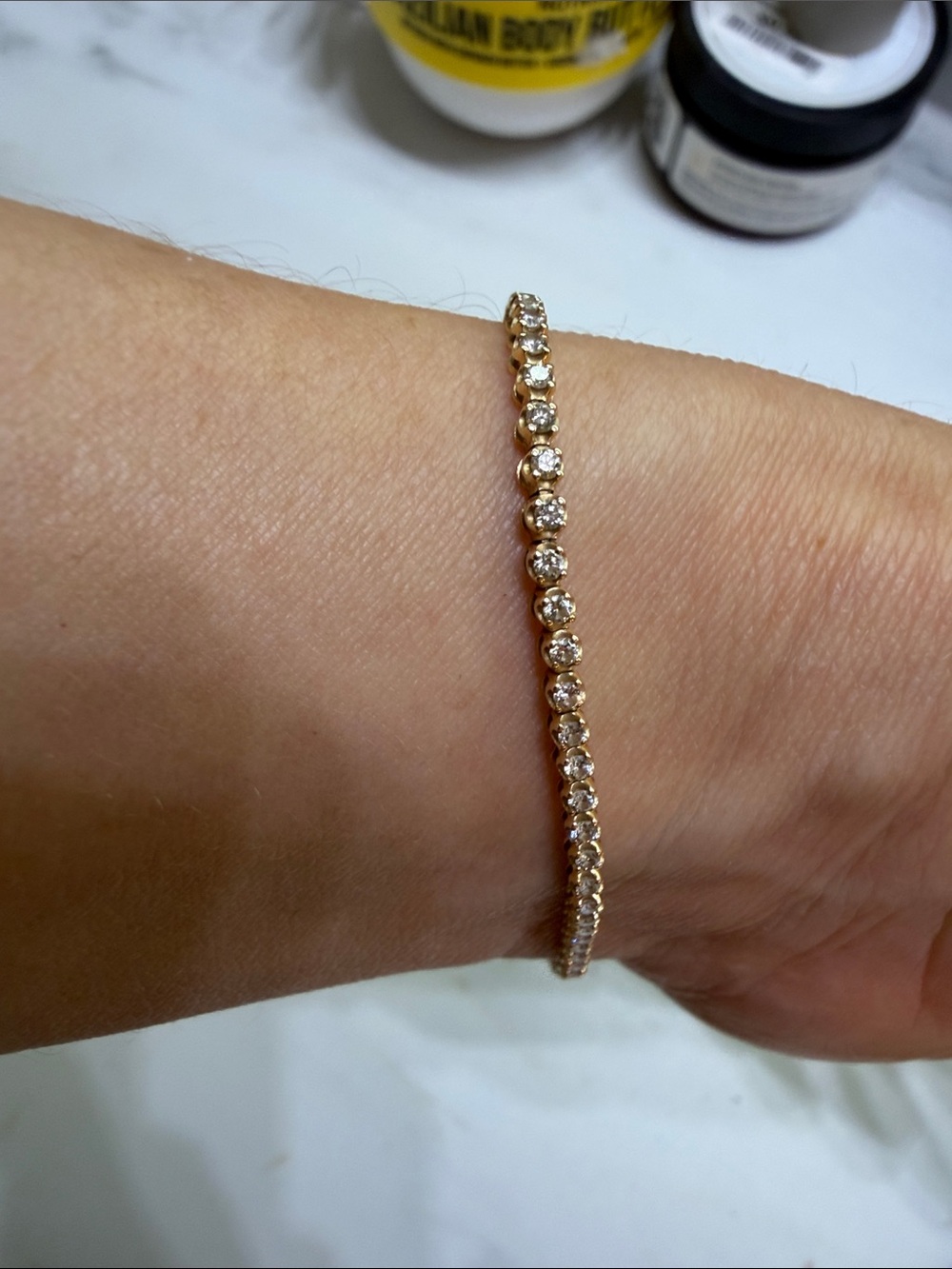 Ring Concierge mini yellow Gold Diamond Tennis Bracelet